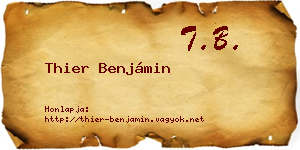 Thier Benjámin névjegykártya